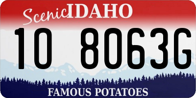 ID license plate 1O8063G