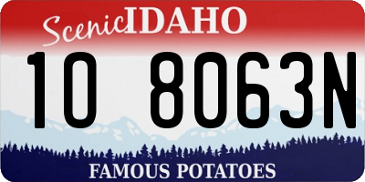 ID license plate 1O8063N