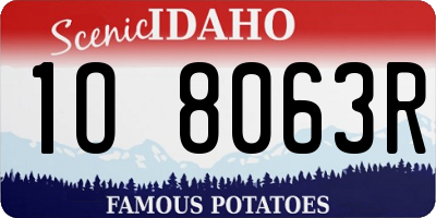 ID license plate 1O8063R