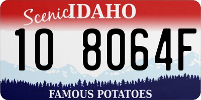ID license plate 1O8064F