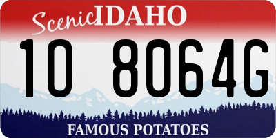 ID license plate 1O8064G