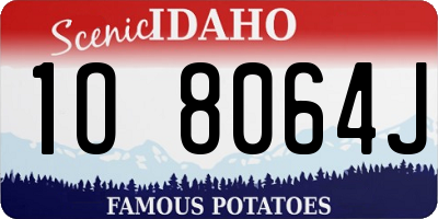 ID license plate 1O8064J