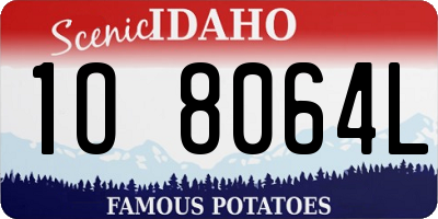 ID license plate 1O8064L