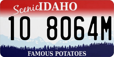 ID license plate 1O8064M