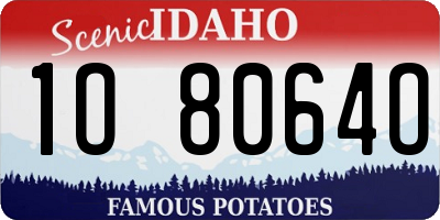 ID license plate 1O8064O