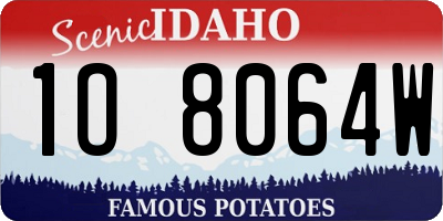 ID license plate 1O8064W