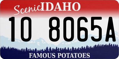 ID license plate 1O8065A