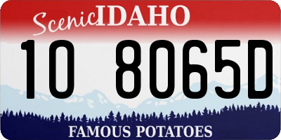 ID license plate 1O8065D