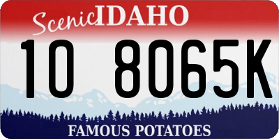 ID license plate 1O8065K