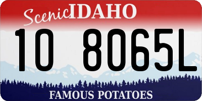 ID license plate 1O8065L