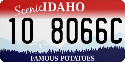 ID license plate 1O8066C
