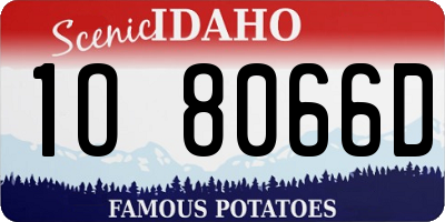 ID license plate 1O8066D