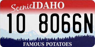 ID license plate 1O8066N