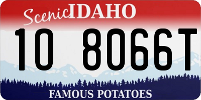 ID license plate 1O8066T