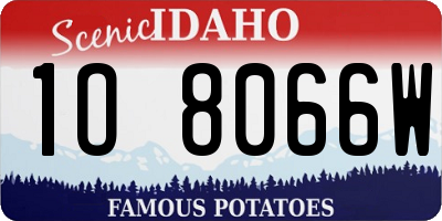 ID license plate 1O8066W