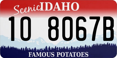 ID license plate 1O8067B