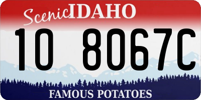 ID license plate 1O8067C