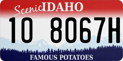 ID license plate 1O8067H