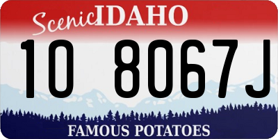 ID license plate 1O8067J