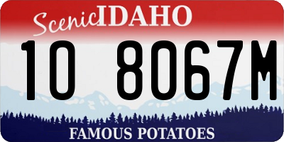 ID license plate 1O8067M