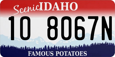 ID license plate 1O8067N