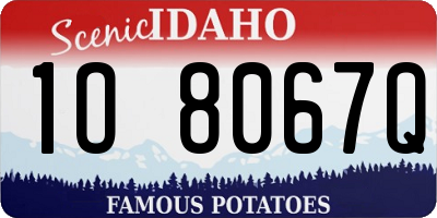ID license plate 1O8067Q