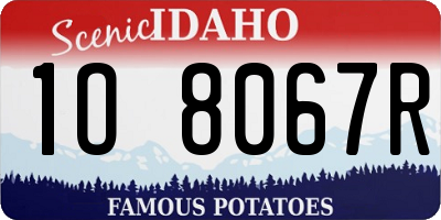 ID license plate 1O8067R