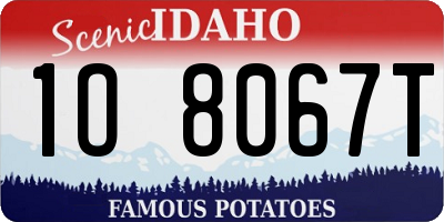 ID license plate 1O8067T