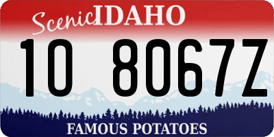 ID license plate 1O8067Z