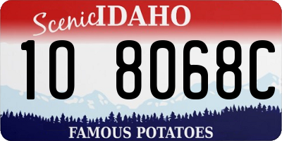 ID license plate 1O8068C