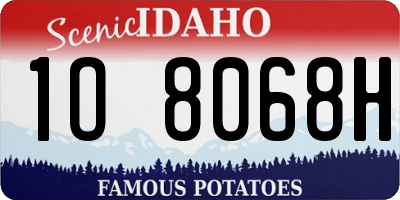 ID license plate 1O8068H