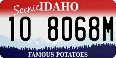 ID license plate 1O8068M