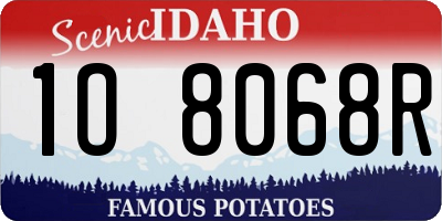 ID license plate 1O8068R