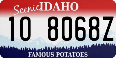 ID license plate 1O8068Z