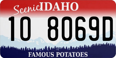 ID license plate 1O8069D