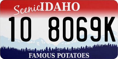 ID license plate 1O8069K