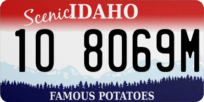 ID license plate 1O8069M