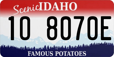 ID license plate 1O8070E