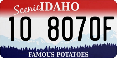 ID license plate 1O8070F