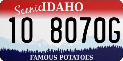 ID license plate 1O8070G