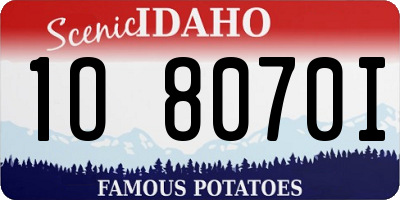 ID license plate 1O8070I