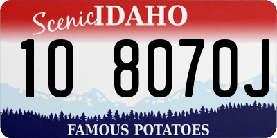 ID license plate 1O8070J