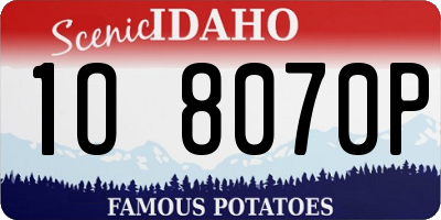 ID license plate 1O8070P