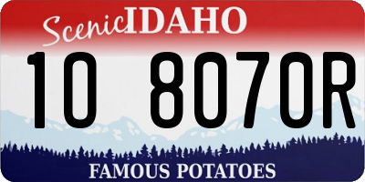 ID license plate 1O8070R