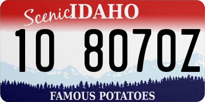 ID license plate 1O8070Z