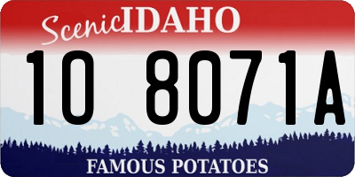 ID license plate 1O8071A