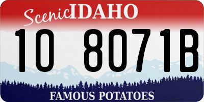ID license plate 1O8071B
