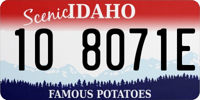 ID license plate 1O8071E