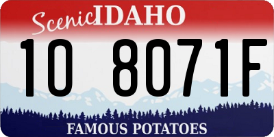 ID license plate 1O8071F