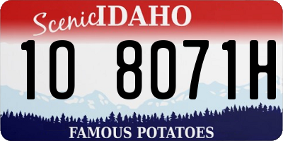 ID license plate 1O8071H